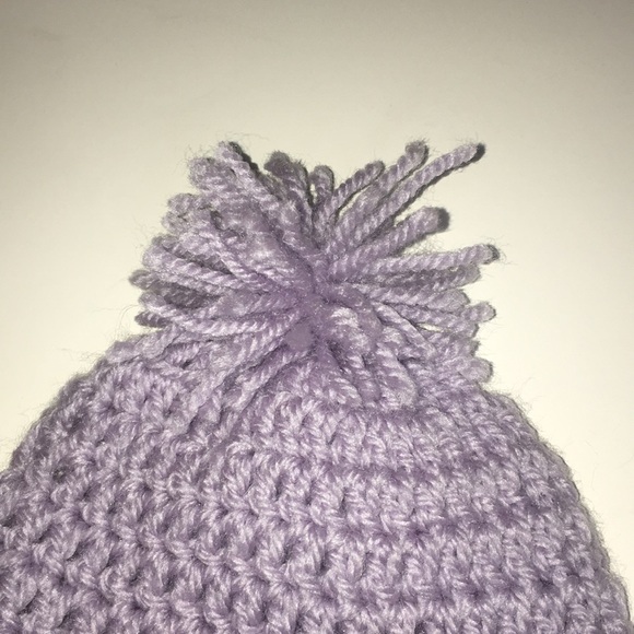 Two Handmade Women Winter Cap w/ Puff Top - Picture 4 of 5